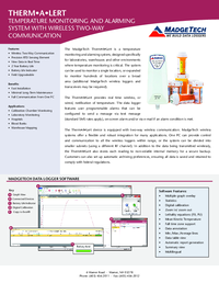 Thumbnail of document Data Sheet - Therm-A-lert Data Logger Wireless Temperature Monitoring and Alarm System